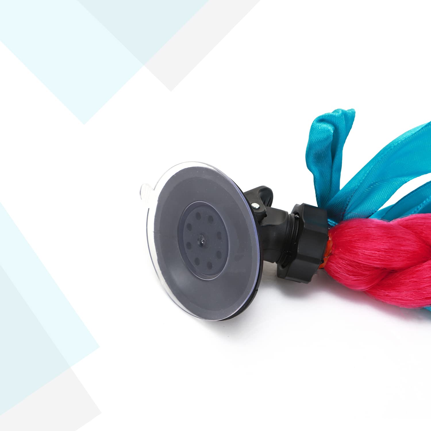 SEGO Helmet Pigtail Braids - 20 Inch Detachable Suction Cup Ponytails, Violet Red to Cadet Blue, 2 Pcs/Pack (Helmet Not Included)