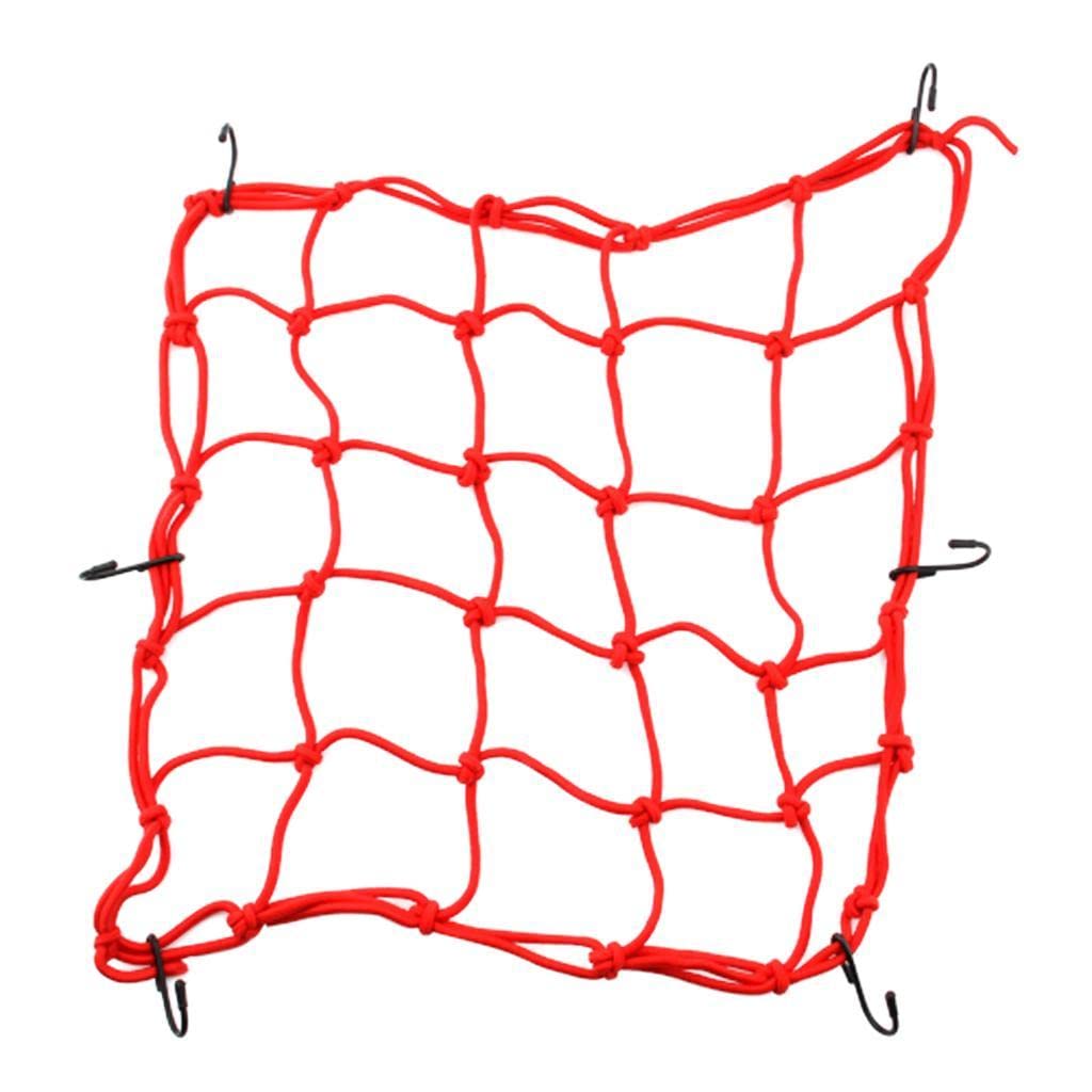 Lyla Motorcycle Bike Cargo Elastic Net Luggage 6 Hooks Mesh Holder Red 40 * 40Cm | Motors | Parts & Accessories | Motorcycle Acc