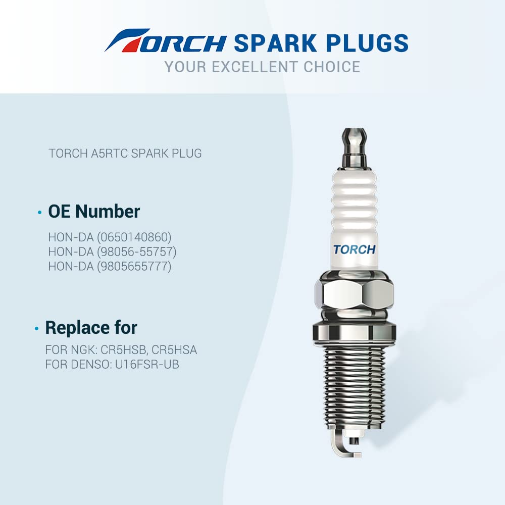 TORCH 2PK Spark Plug Replacement for NGK 6535/CR5HSB, Brisk NAR17, Champion 808, Honda GX31 GX100 GXH50