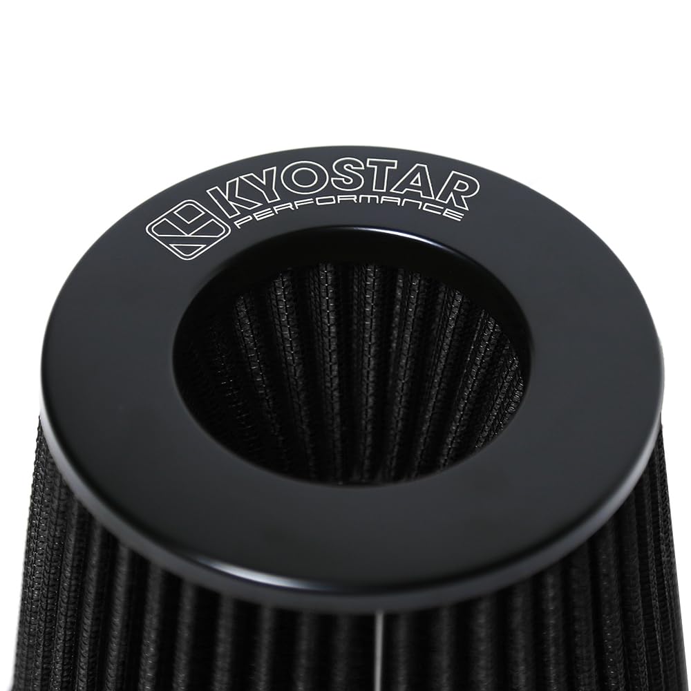 Kyostar 3.5" High-Flow Air Filter, Reusable Urethane Cone Intake, KD2045BK, Black