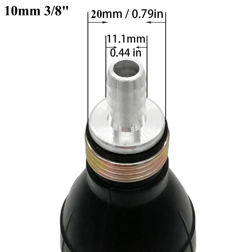 Automotive-leader 10mm 3/8'' Black Bulb Type Rubber Fuel Transfer Vacuum Fuel Line Hand Primer Gasoline Petrol Diesel Pump Bulb