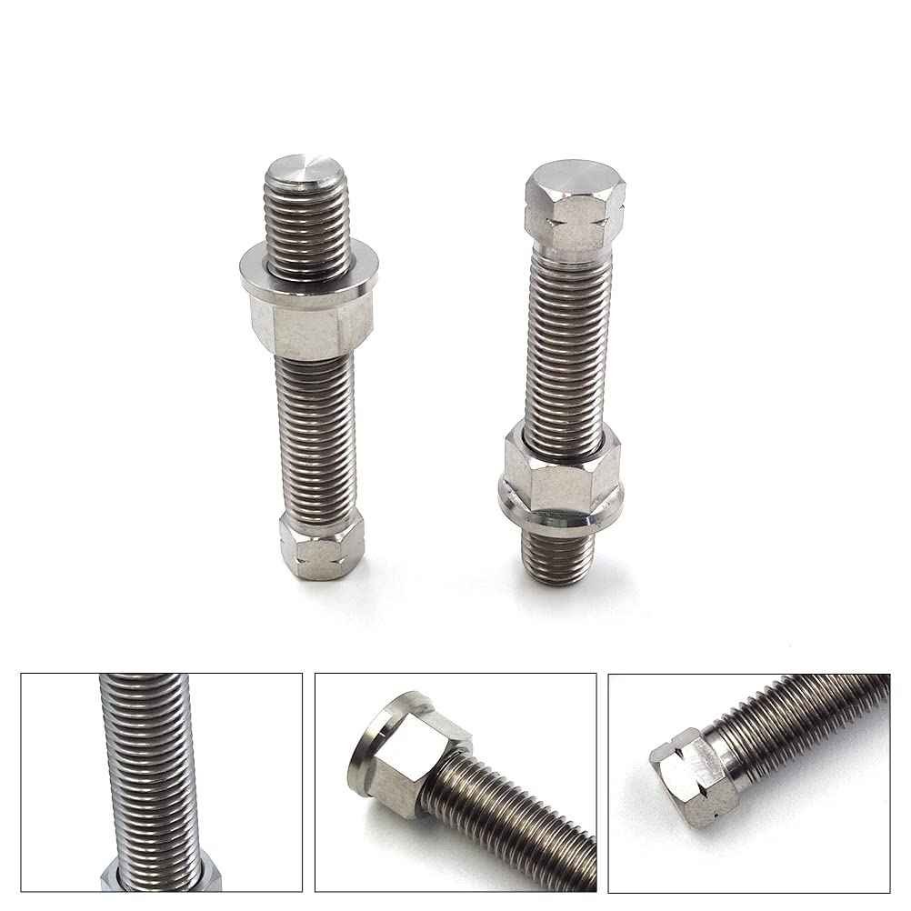 Prootom Motorcycle Titanium Alloy Chain Adjuster Bolt 1 Pair M8*1.25 Motocross For Crf Wrf Yzf Kxf Rmz Dirt Bike (M8 Natual)