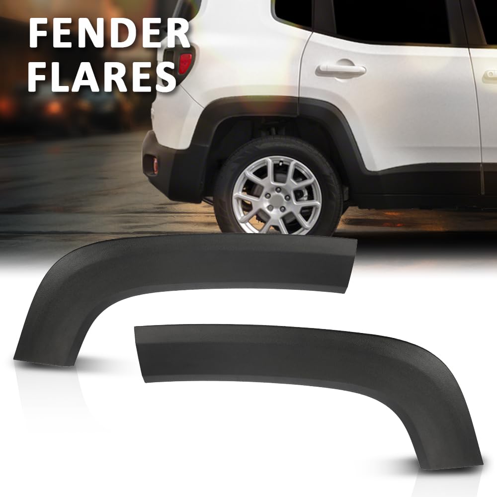 G-PLUS Rear Fender Trim Molding for Jeep Renegade 2015-2023, Black, Driver Left & Passenger Right, Compatible with 5XB67LXHAA, 5XB