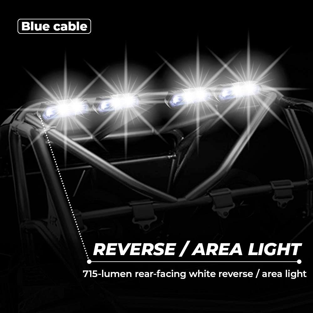 KEMIMOTO UTV Chase LED Tail Light Bar - 5 Modes, Compatible with Polaris RZR/Ranger & Can-Am Maverick X3, 1.75" to 2" Roll