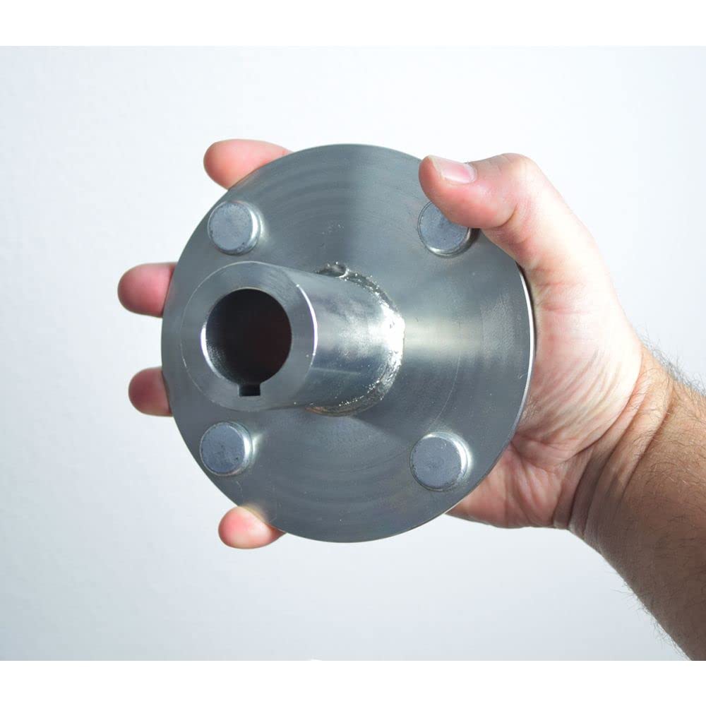 Alveytech 4'' X 4'' Go-Kart Live Axle Hub With 1'' To 3/4'' Step-Down - 1/4'' Keyed Shaft, 8 Inch Rear Front Wheel, X4 Lug Set K