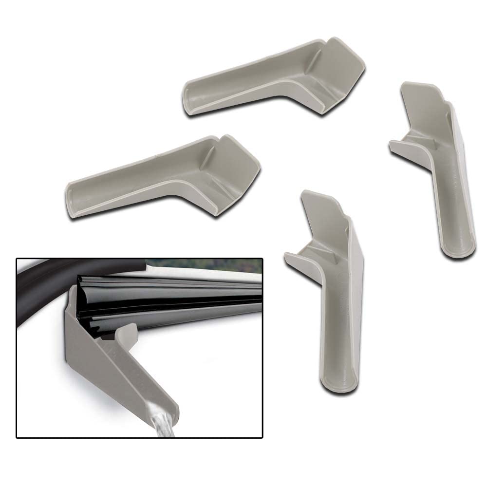 G-PLUS RV Rain Gutter Spout Long Version Left and Right Side 3 1/2  Long Gray 4 PCS