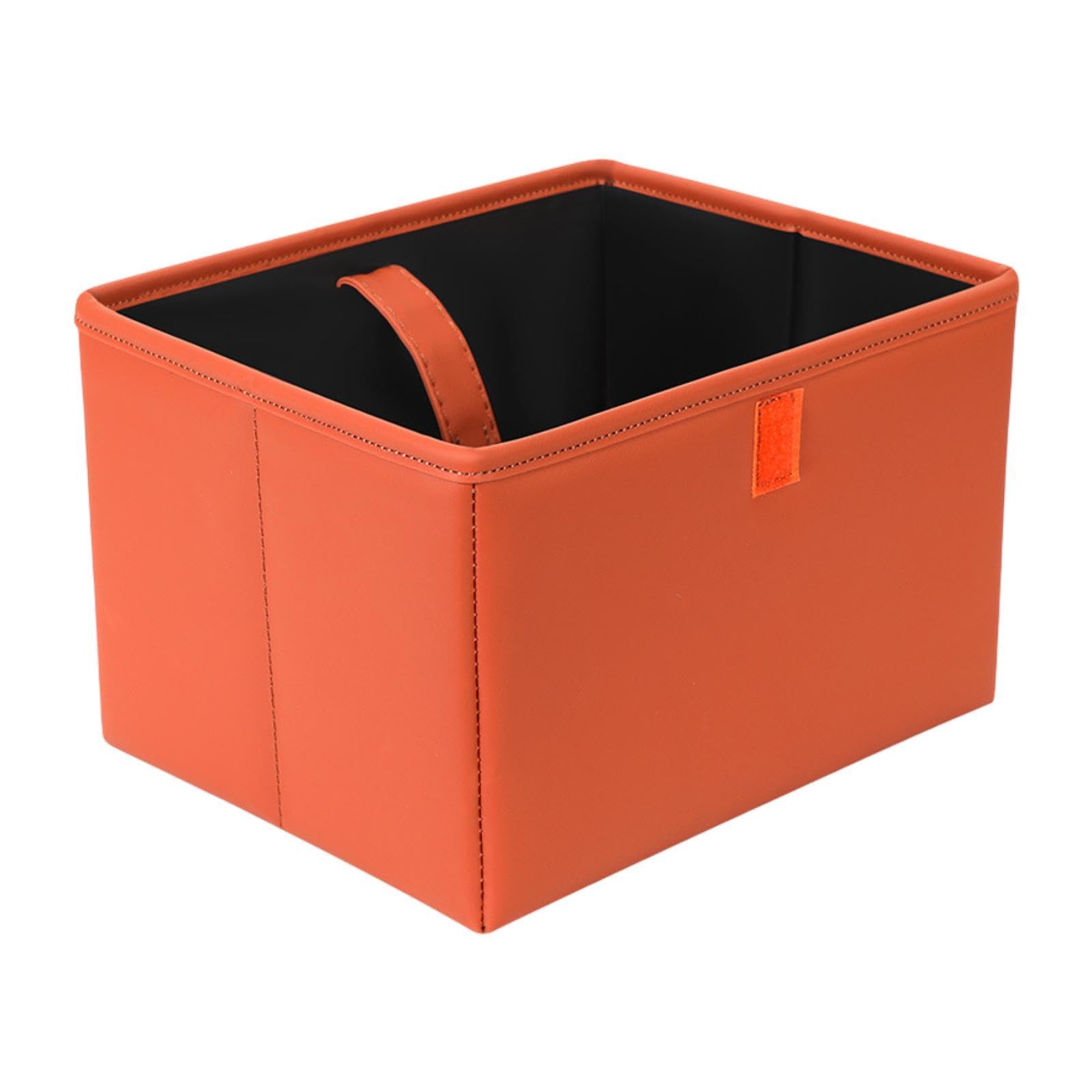 Lyla Foldable Back Seat Car Trash Bin Portable Tear Resistant with Hanging Straps Orange