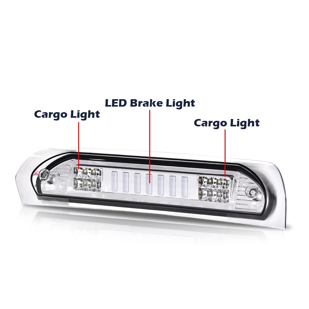 Cheda Brake Lights [3D Led Bar] Compatible With 2002 2003 2004 2005 2006 2007 2008 2009 Dodge Ram 3Rd Third Brake Light/Cargo La
