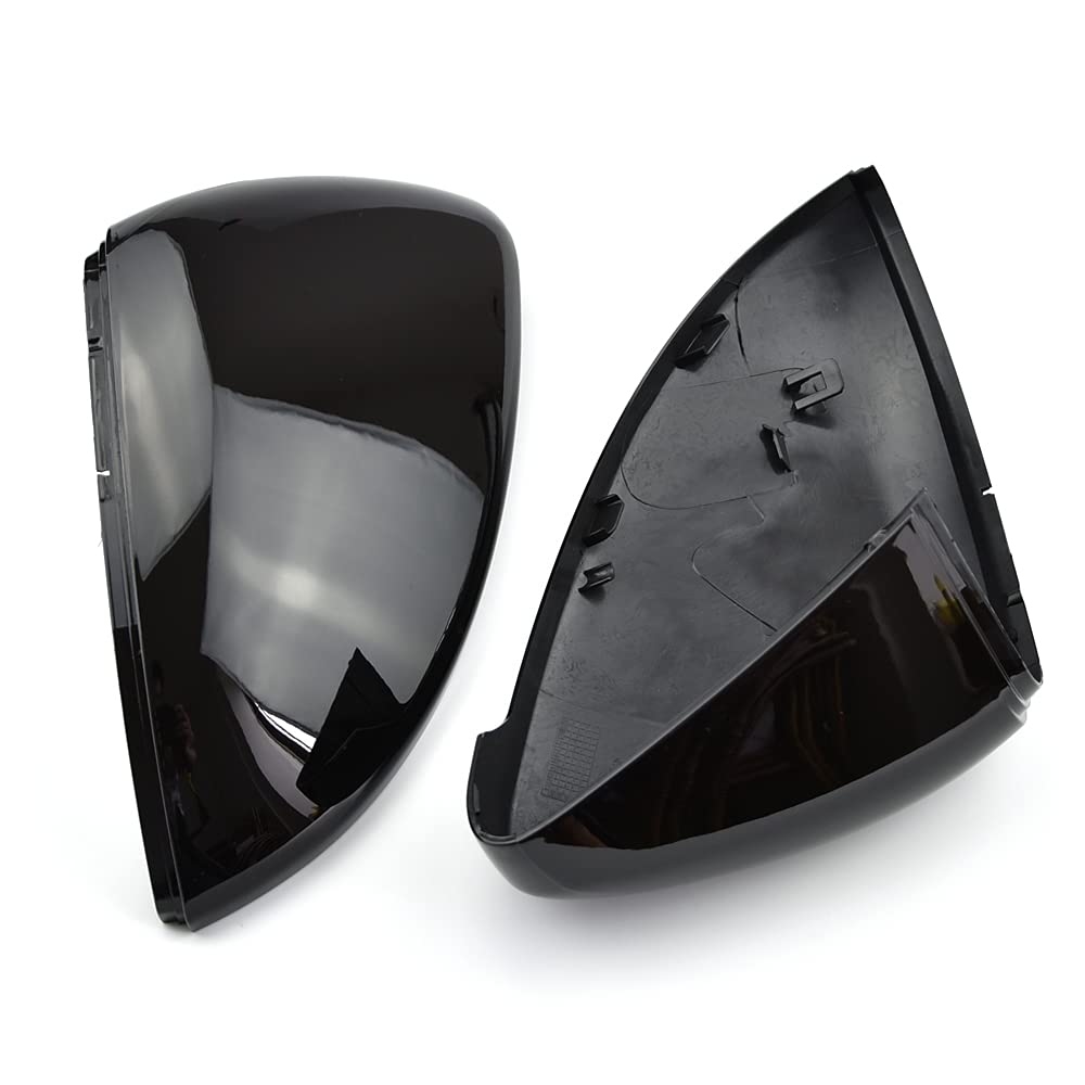 Qklsudua 1 Pair Black Exterior Rearview Mirror Housings Door Mirror Covering Caps Compatible With Vw Mk7 Golf 7 Gti 2014-2019