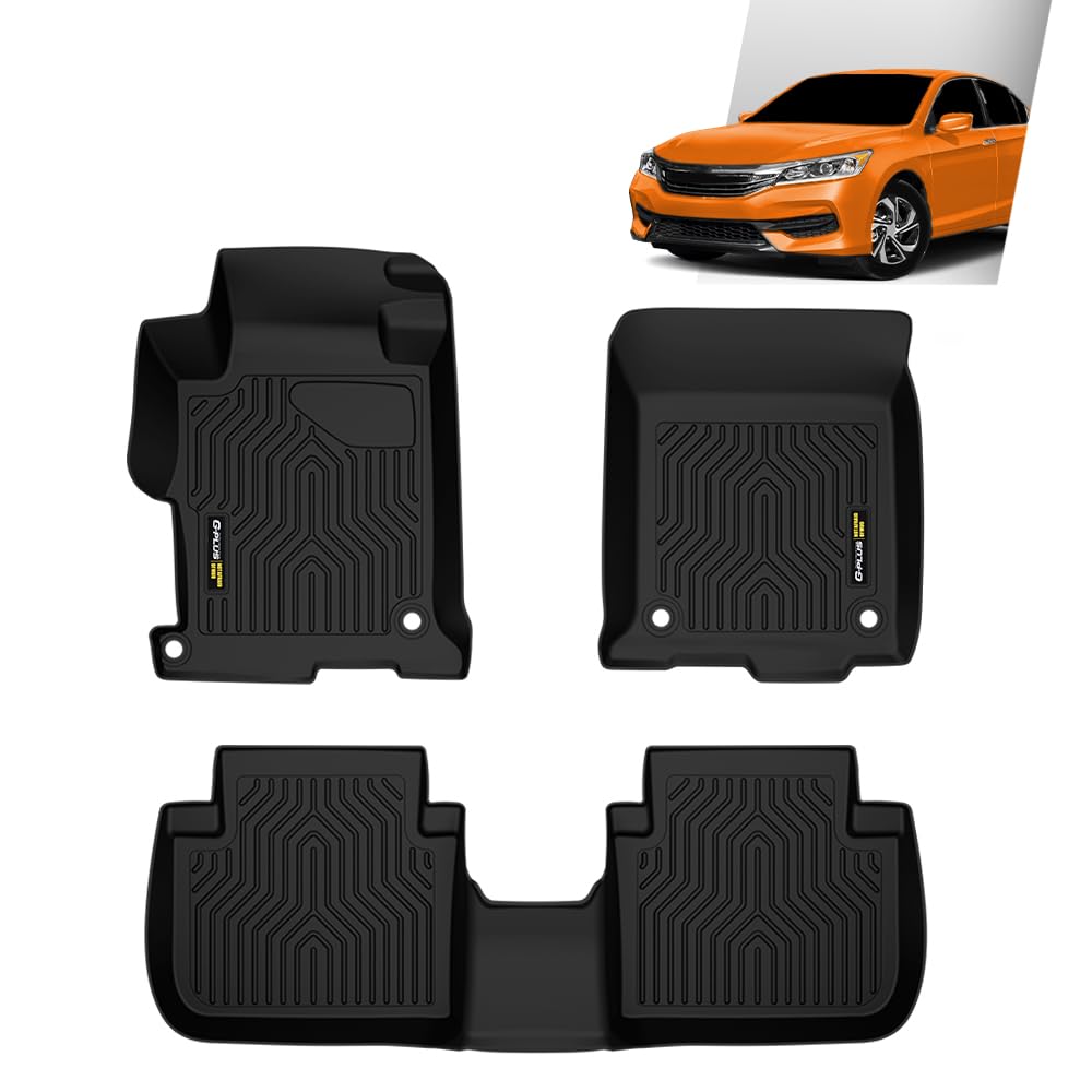 G-PLUS Floor Mats Compatible with Honda Accord Sedans 2013-2017 Floor Liners All Weather Full Cover Protection 3 Piece Black