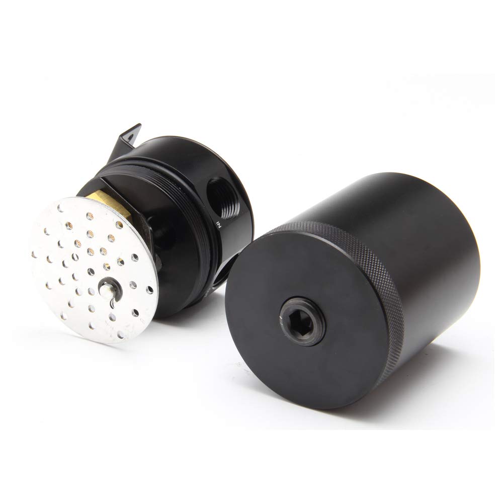 WENJTP 150ml Car Oil Catch Can Kit - Compact 3-Port Oil Separator, Black Aluminum with Breather Filter & Drain Valve, Model M2/OCC002-3-BK