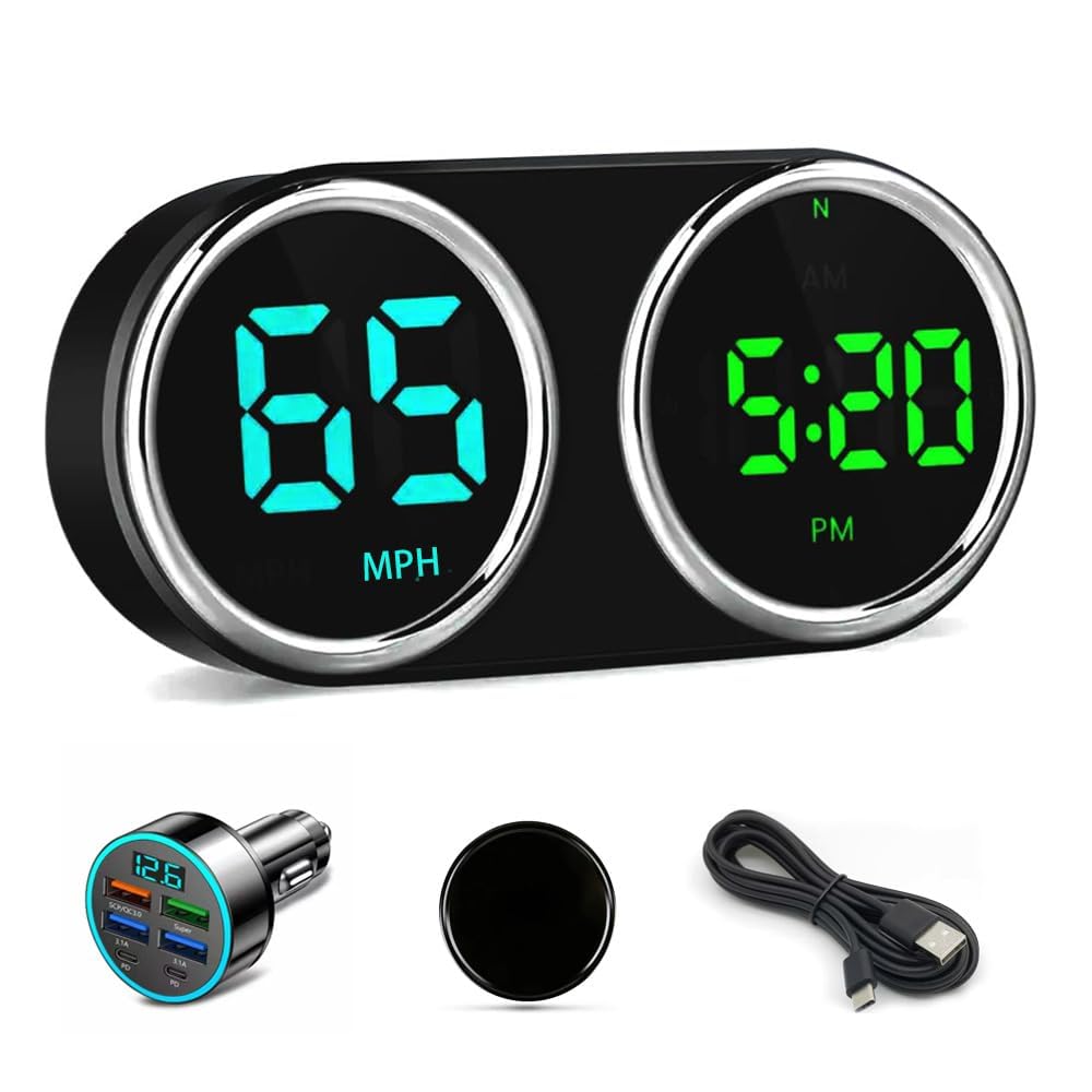 GPS Heads Up Display for Cars Digital Dashboard Speedomete with MPH/KMH, Universal HUD Display Car with 2M USB Cable and Clock, 