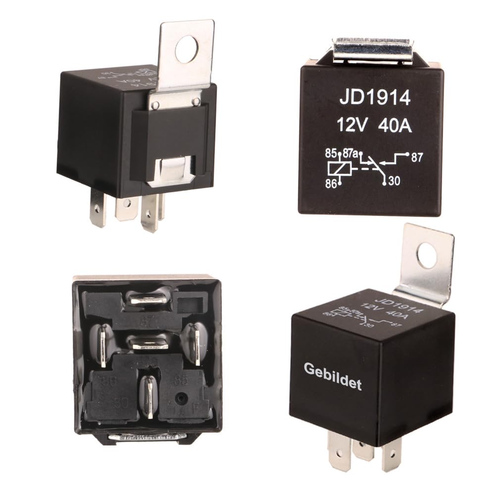 Gebildet 12V/40A Spdt Standard Auto Relay 5 Pin Car Heavy Duty Switches & Starters, Used For Motor Automobile, With Black Waterp
