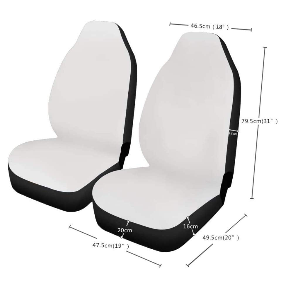 Black White American Flag Print Front Seat Cover 2 Pcs, Universal Vehicle Seat Protector Mat Covers, Fit Most Cars, Sedan, SUV,
