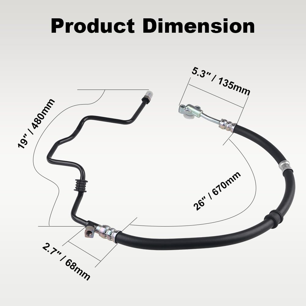 Wmphe Compatible With Power Steering Pressure Hose Assembly Honda Pilot V6 3.5L 2005 2006 2007 2008, Replace Oem 53713S9Va01, M1