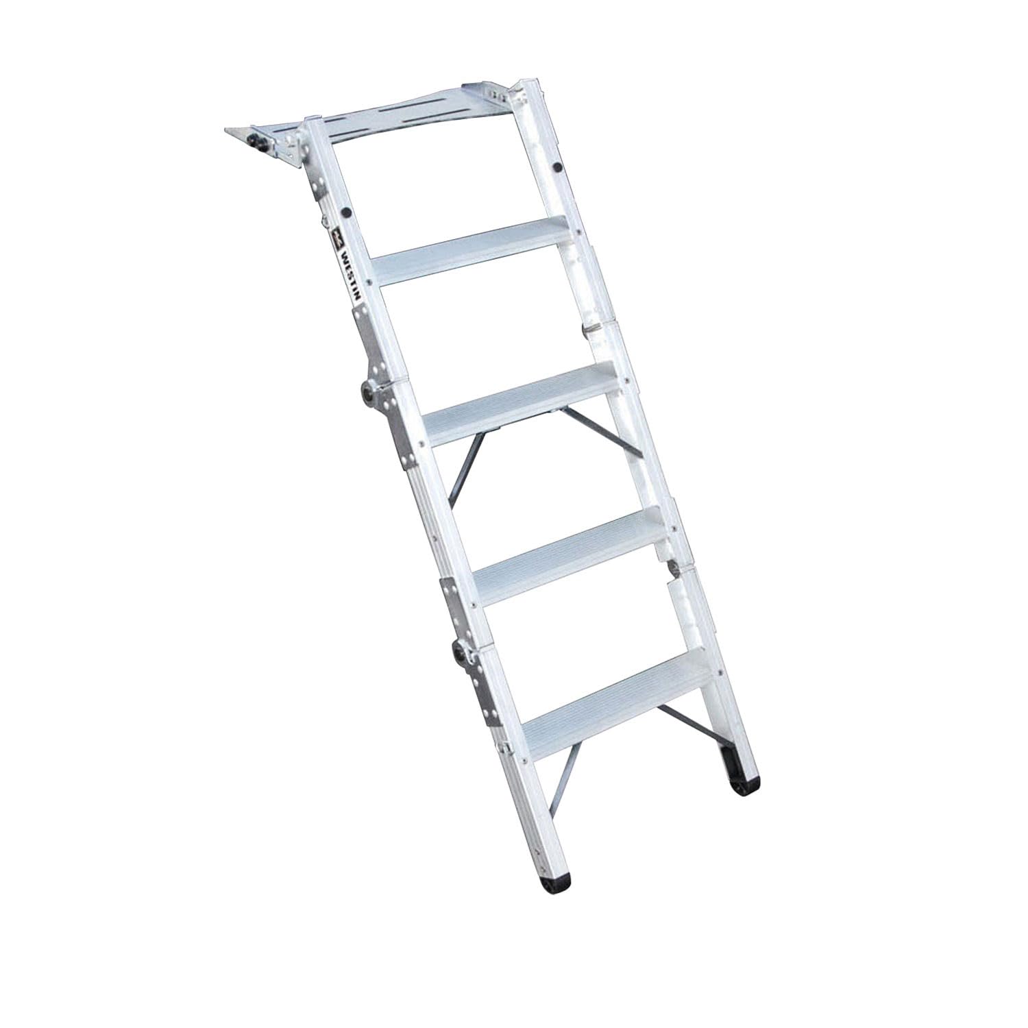 Westin Tailgate Ladder - 38in Aluminum, Natural Finish, Model 10-3000, Versatile for Various Applications