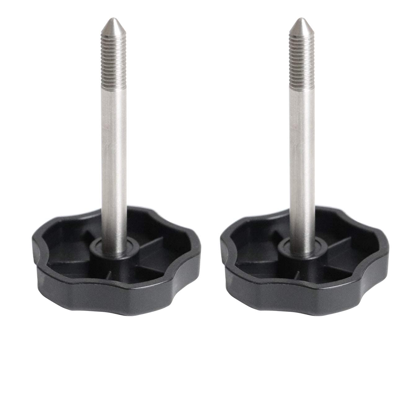 Kolemo 2 Pcs Soft Top Window Frame Knobs With Pin Compatible With For 1997-2018 Jeep Wrangler Tj Jk 2004 2005 2006 2007 2008 2009 2010 2011 2012 2013 2014 2015 2016 2017 Door Surround Knob Screws Kit