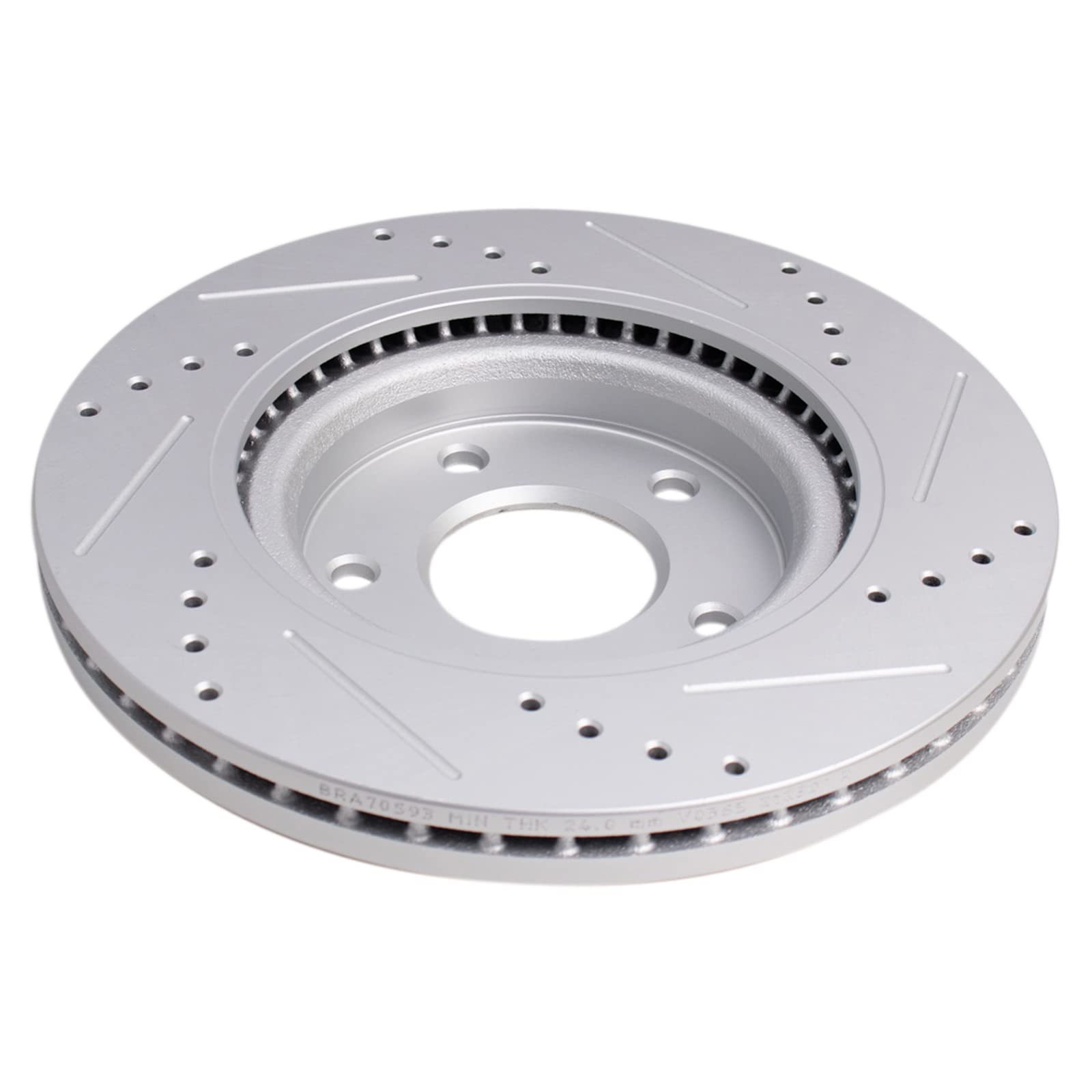 Trq Front Performance Brake Rotors Set Premium G-Coated Cross Drilled & Slotted Compatible With 2011-2017 Nissan Juke 2017-2019