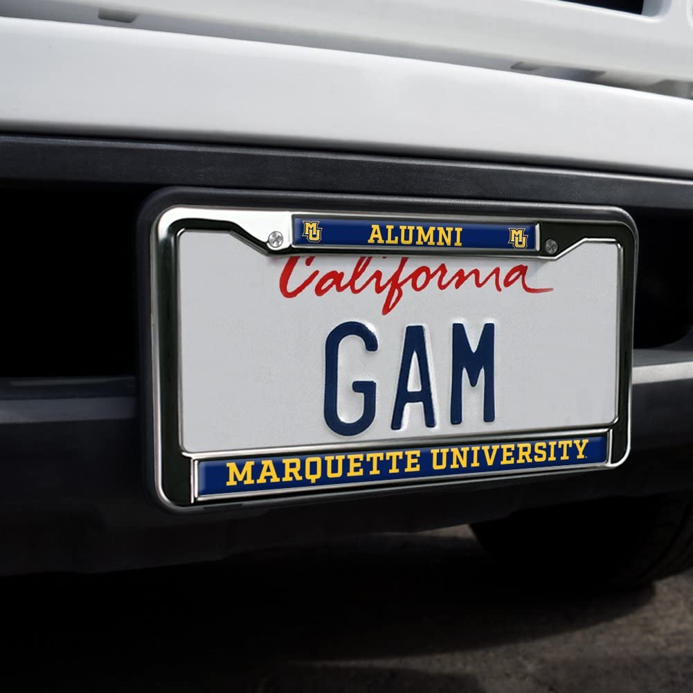 GRAPHICS & MORE Full Size Metal License Plate Frame - Marquette University Alumni Design, One Size, Standard Fit