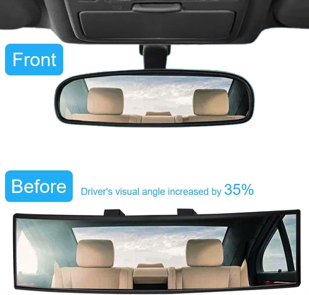 OBTANIM Car Rearview Mirror 10.6 Inch HD Glass Anti Glare Clip On Panoramic Wide Angle Car Interior Rear View Mirror Accessories