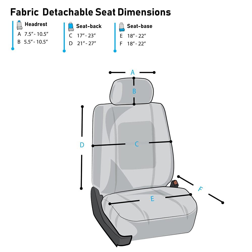 FH Group Car Seat Cover Premium 3D Air Mesh Front Pair Set Car Seat Covers Airbag Compatible,Blue and Black Automotive Seat Cove