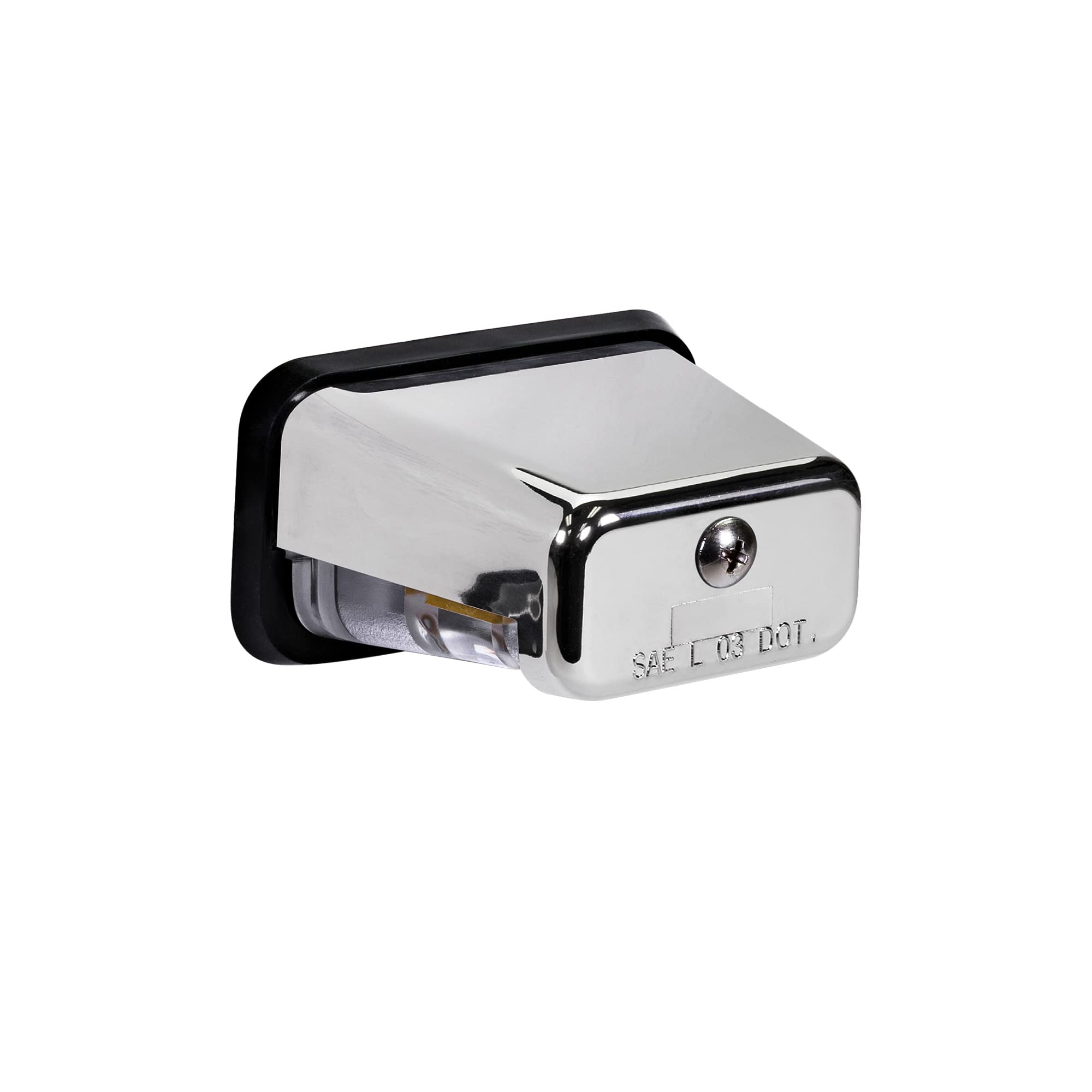 True Mods Chrome Led License Plate Boat Trailer Light [Stud Mount] [Dot Fmvss 108] [Sae L] [Waterproof] [12V Dc] Universal Subme