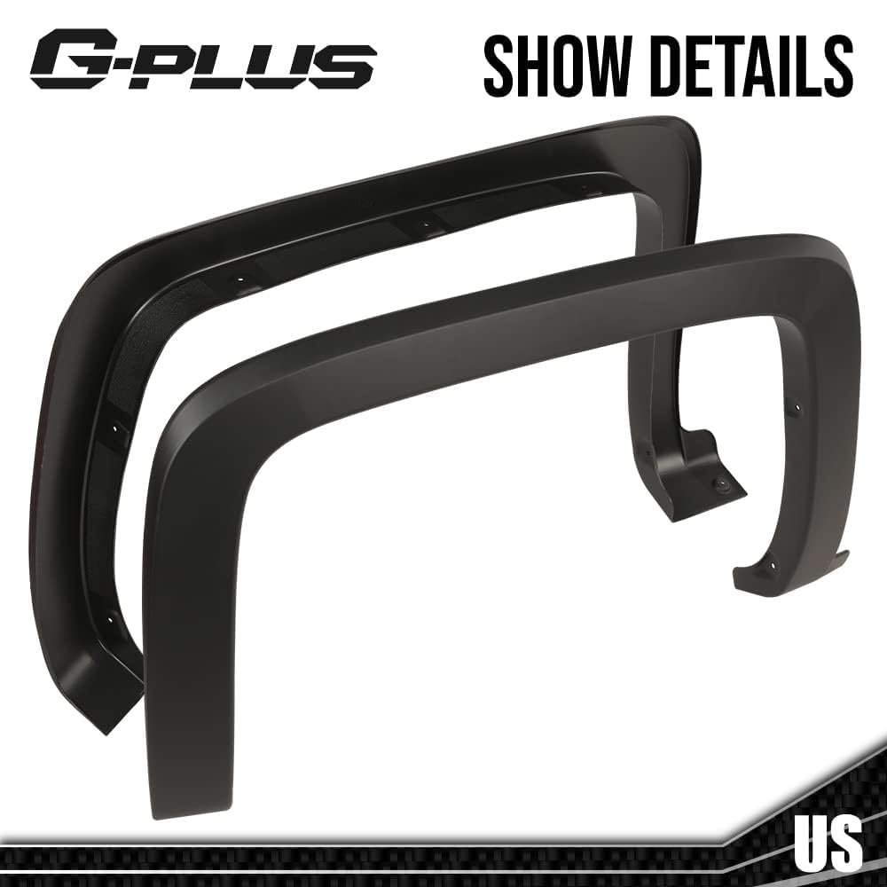 G-Plus Fender Flares Textured Factory 4 Pcs, Compatible With Chevy Silverado 1500 2014-2018/ Silverado 2500 3500Hd 2015-2019 (6.