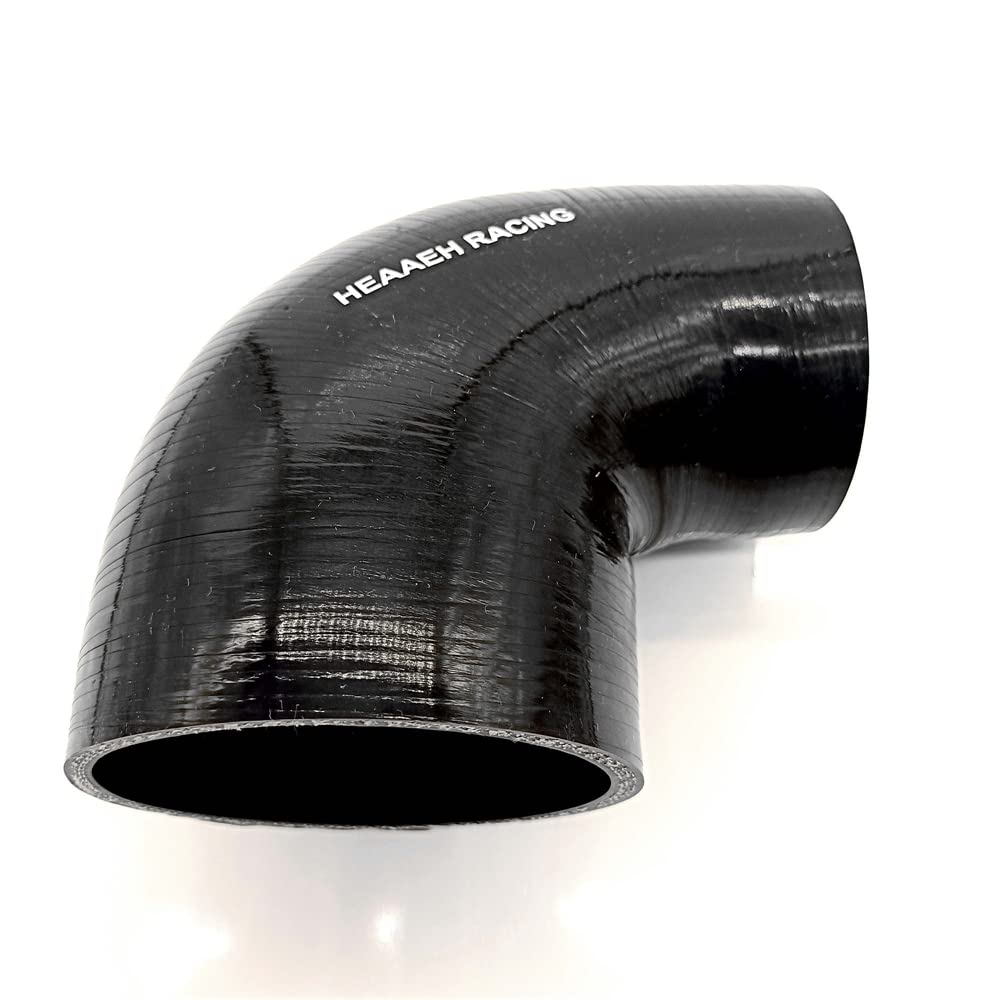 HEAAEH RACING 90° Silicone Hose Reducer 3" to 4" 4Ply Black, Model USJX01C-BK, Size 76-102MM