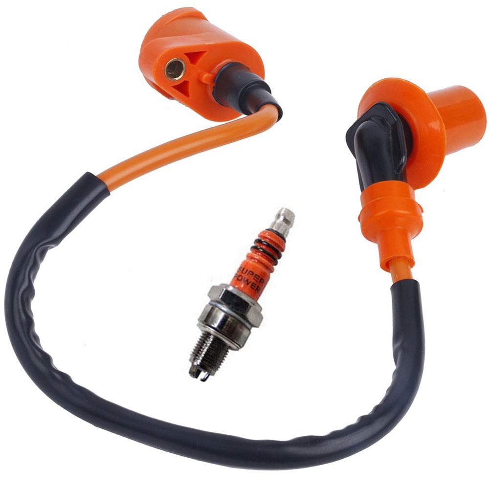 High Performance Racing Ignition Coil for GY6 50cc 150cc 125cc ATV Moped Scooter Parts with 6 Pin CDI 3 Electrode Spark Plug - S