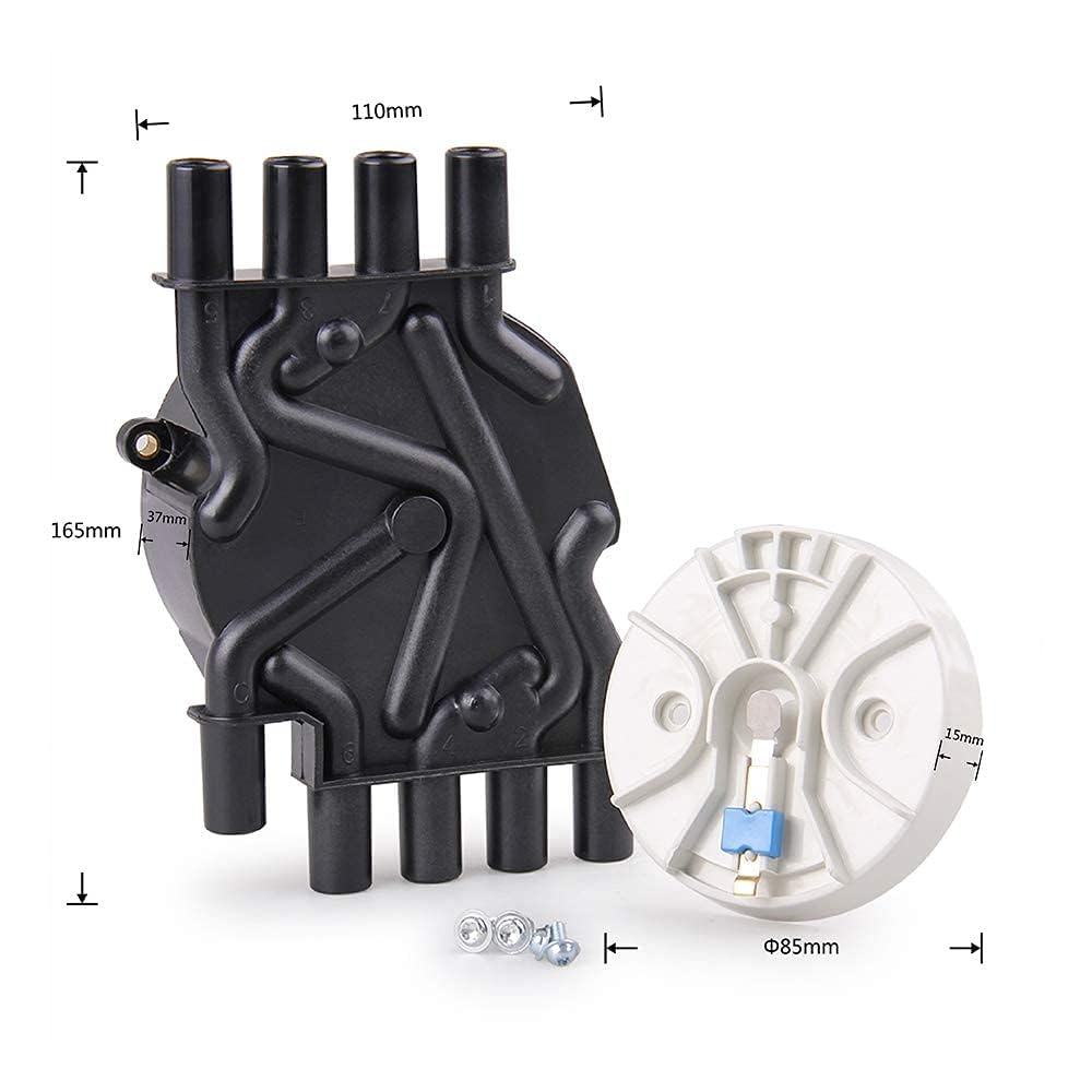 Big-Autoparts Ignition Distributor Set Brass Terminals Distributor Cap And Rotor Kit Compatible With Chevrolet Gmc Cadillac Vort