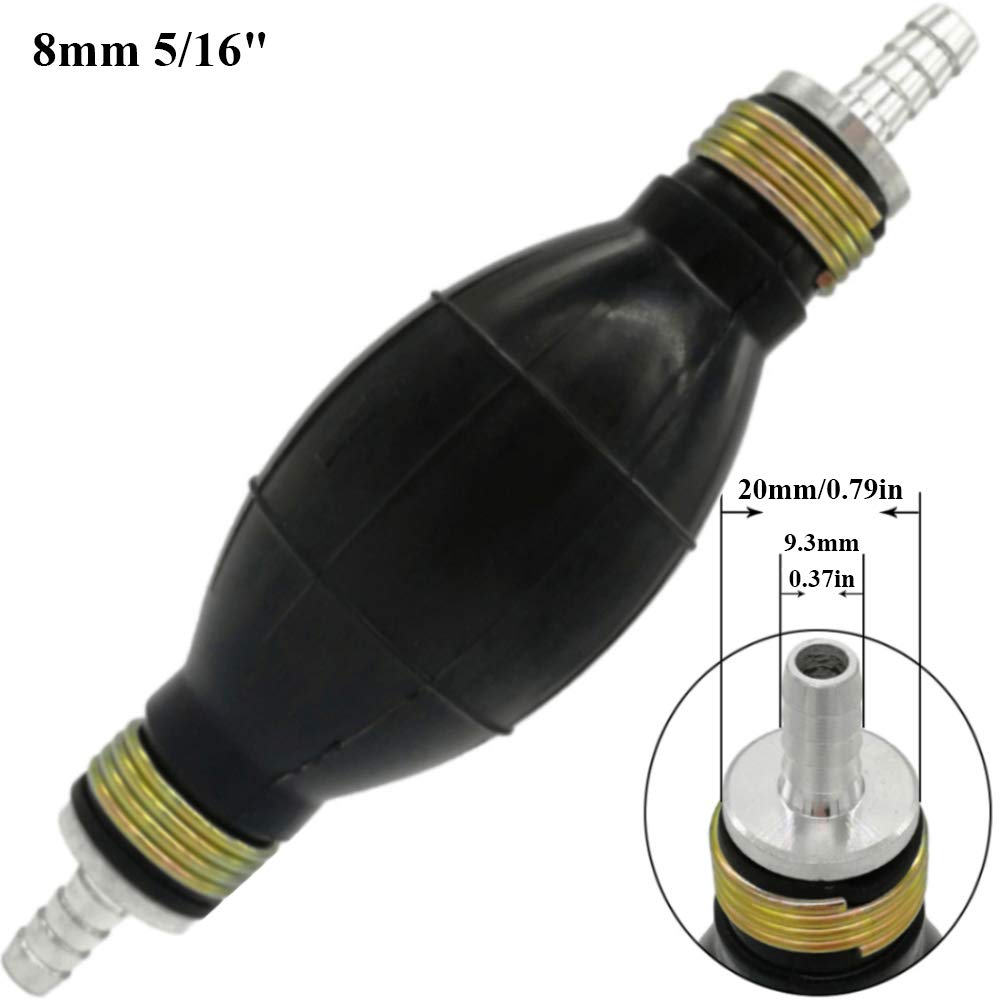 Automotive-leader 8mm 5/16'' Rubber Fuel Transfer Vacuum Fuel Line Hand Primer Pump Bulb Type Gasoline Petrol Diesel Pump Bulb f