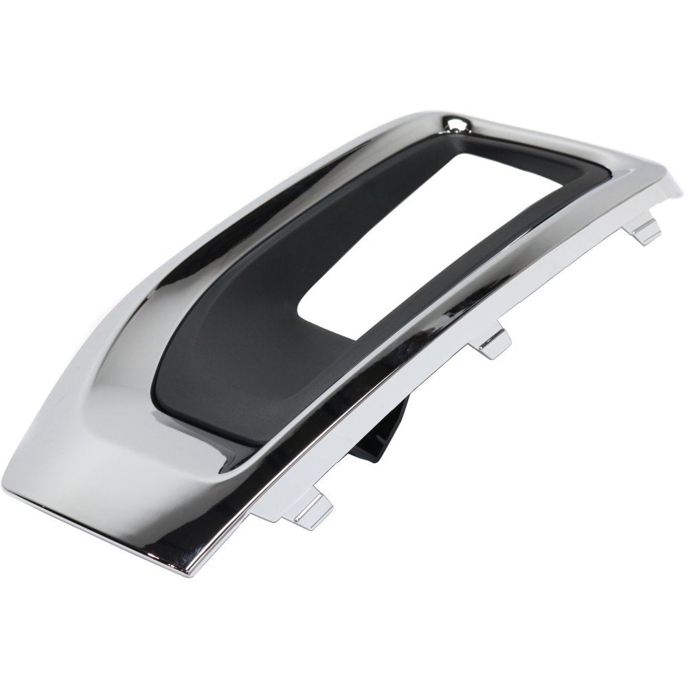 Evan Fischer Front Left Side Fog Light Trim Compatible with 2015-2020 GMC Yukon, Fits Yukon XL Primed with Chrome Bezel GM103818