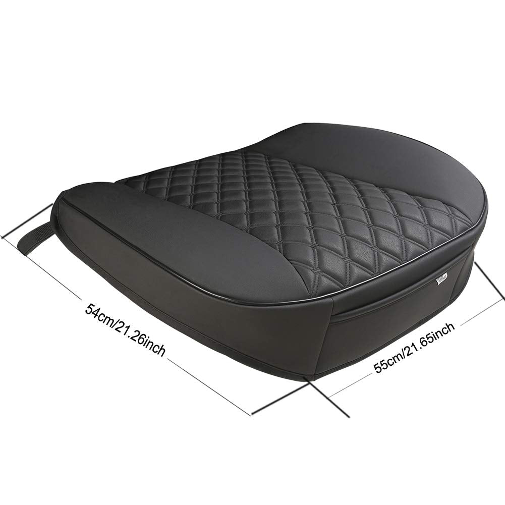 Black Panther 1 Pair Pu Car Seat Covers, Front Seat Bottom Protectors Compatible With 95% Vehicles,Diamond Pattern Embroidery, A