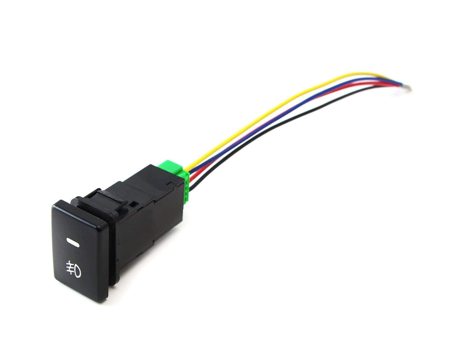 Ijdmtoy (1 Factory Style 4-Pole 12V Push Button Switch W/Led Background Indicator Lights Compatible With Fog Lights, Drl, Led Li