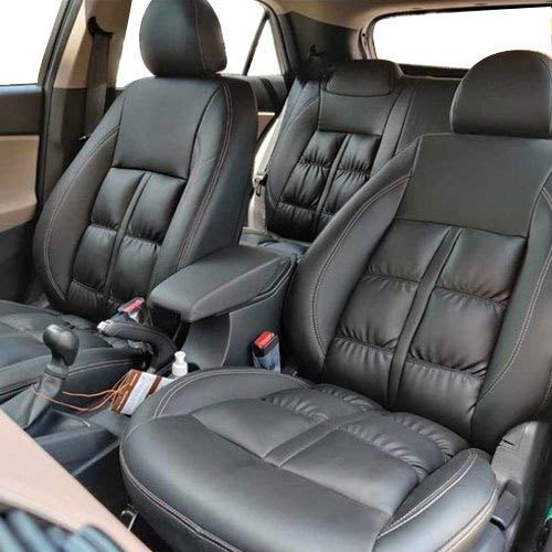 AUTOFIT Silky napa Puffy Pu Leather Car Seat Cover Compatible for (Black, Hyundai I10 Grand)