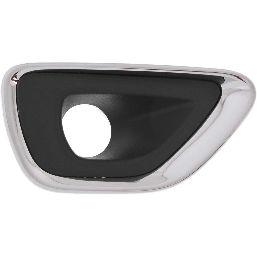 Replacement For Jeep Grand Cherokee Fog Light Cover 2014 2015 2016 Passenger Side | Black & Chrome | w/Chrome Trim | DOT/SAE Com