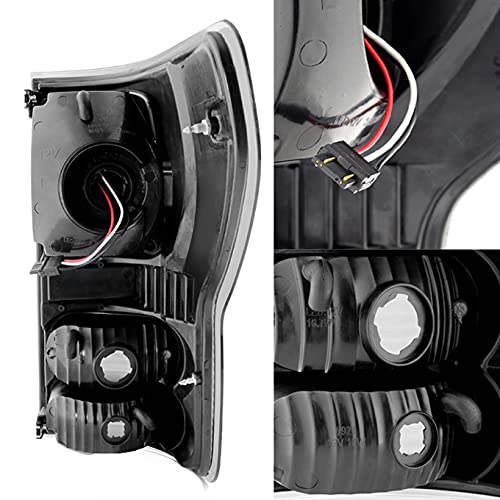 AKKON Rear LED Tail Lights for 07-13 Toyota Tundra - Black Housing Brake Lamps Replacement Pair