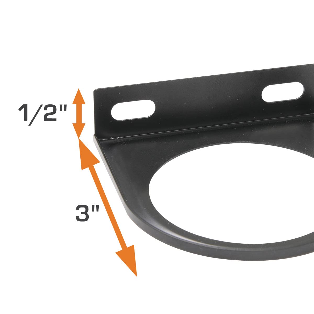 Glowshift Universal Black Single Gauge Mounting Bracket Pod - Fits Any Make/Model - Mounts (1) 2-1/16'' (52Mm) Gauge Under The V