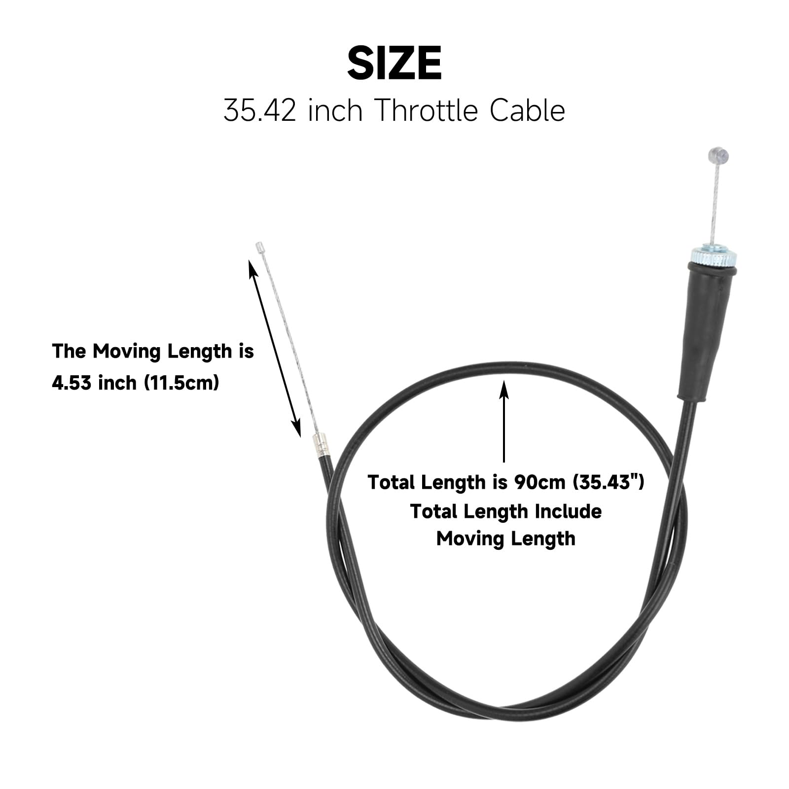 Hiaors 35.43'' Throttle Cable For 50Cc 70Cc 90Cc 110Cc 125Cc Ssr Tao Tao Db14 Db17 Db20 Db24 Coolster Madmax Qg-210 Baja Dirt Ru