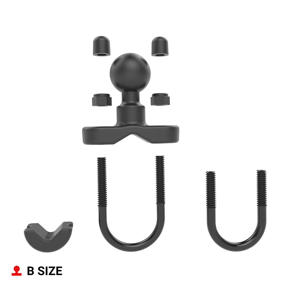 Ram Mounts Handlebar U-Bolt Base For Rails 0.5 To 1.25 In Diameter Ram-B-231Zu With B Size 1 Ball