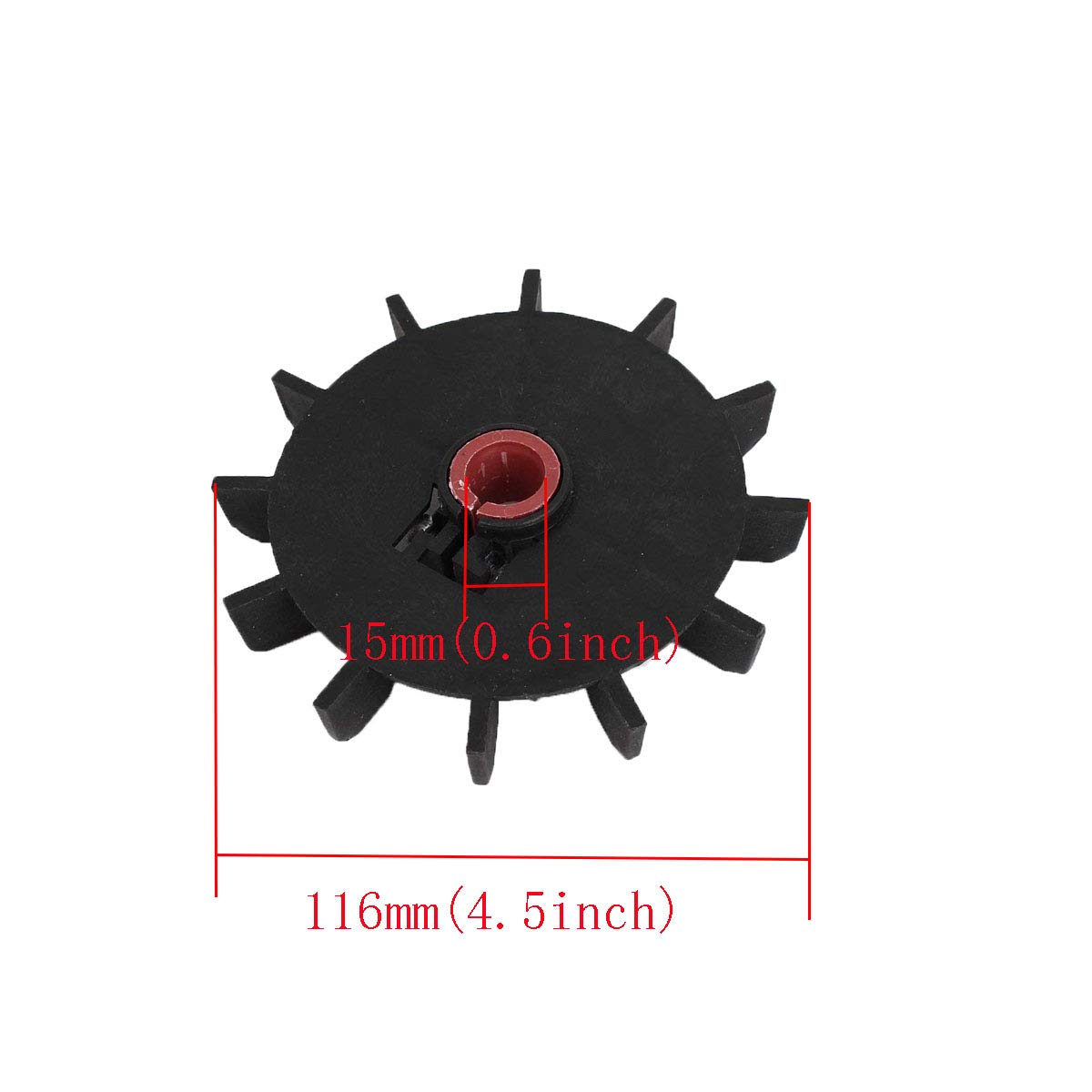 Xmhf Round Shaft Replacement Black Plastic 12 Impeller Motor Fan Vane Wheel 2 Pcs