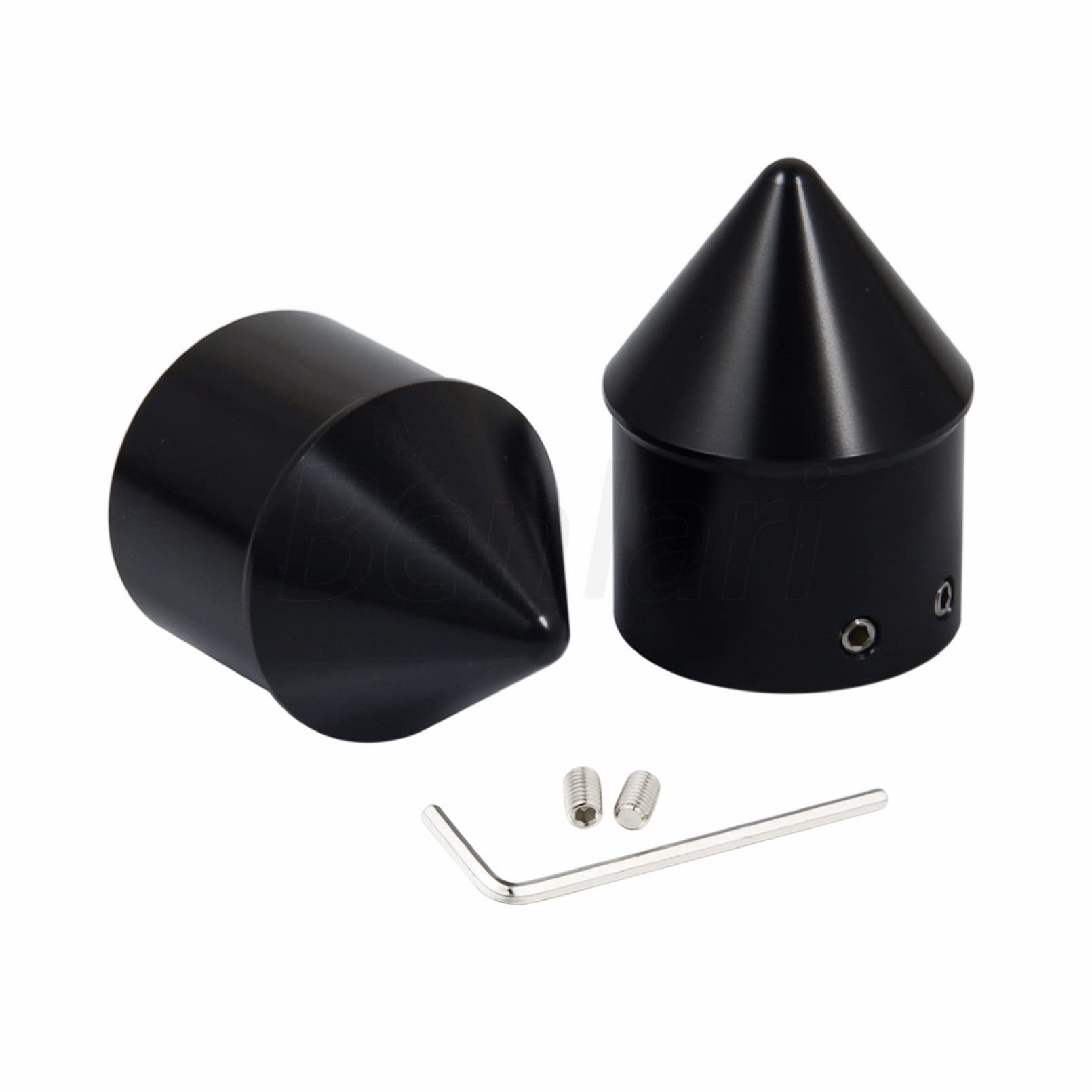 Benlari Black Front Axle Nut Covers Spike Axle Caps Compatible For Harley Touring Softail Sportster Dyna Street Glide Road King
