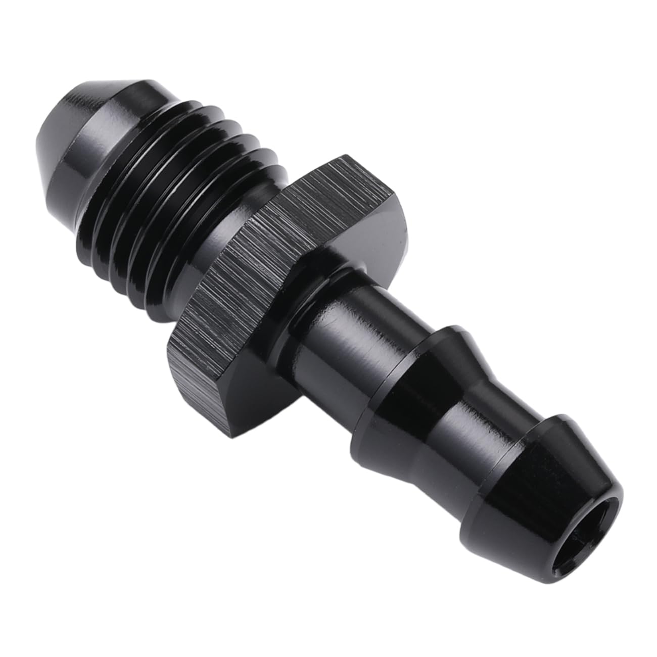 Podavelle 6An Male Flare To 3/8 Hose Barb Straight Fitting Adapter Aluminum Black