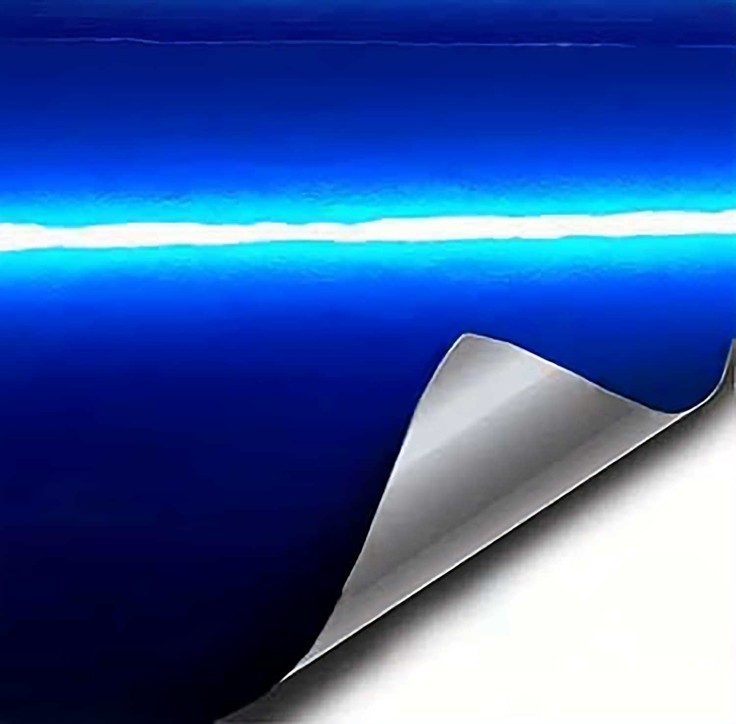 VVIVID XPO Gloss Liquid Metal Dark Blue Vinyl Car Wrap Adhesive Film (15ft x 5ft)