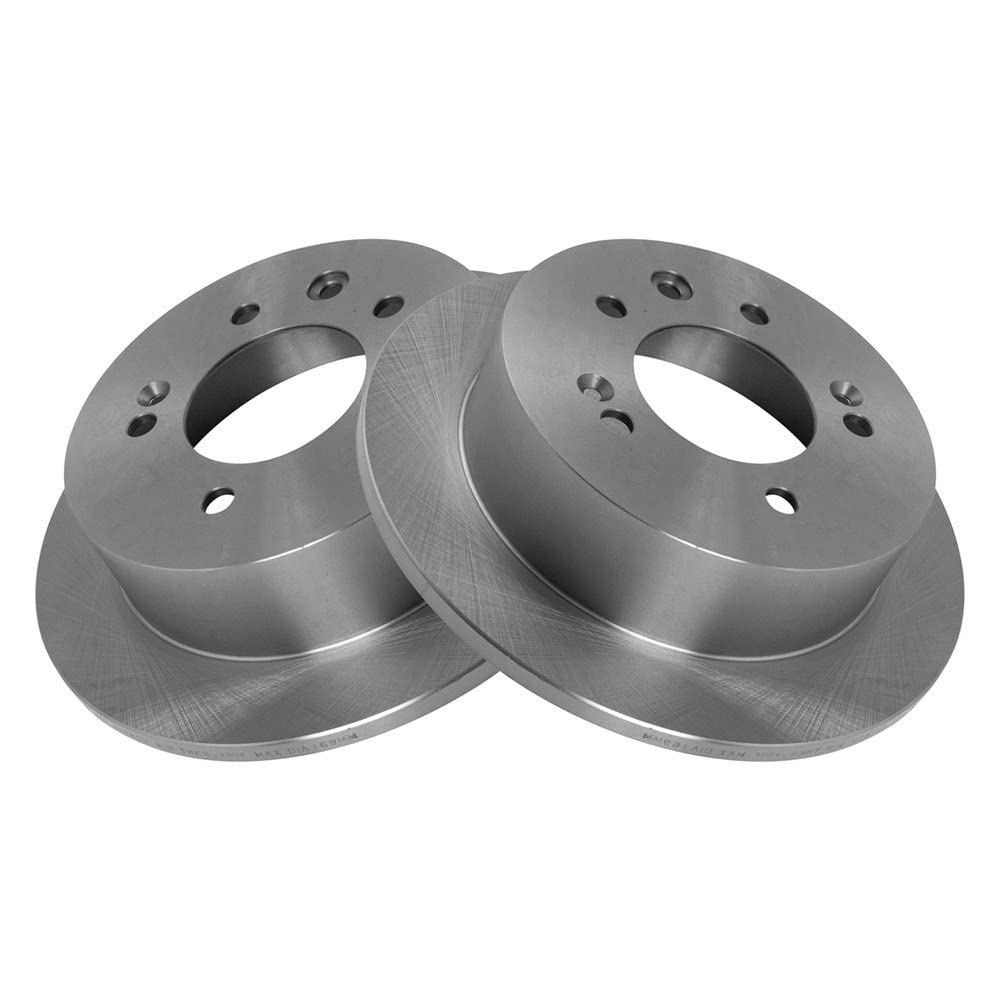 Trq Rear Brake Rotors Set Solid Compatible With 2007-2010 Hyundai Elantra