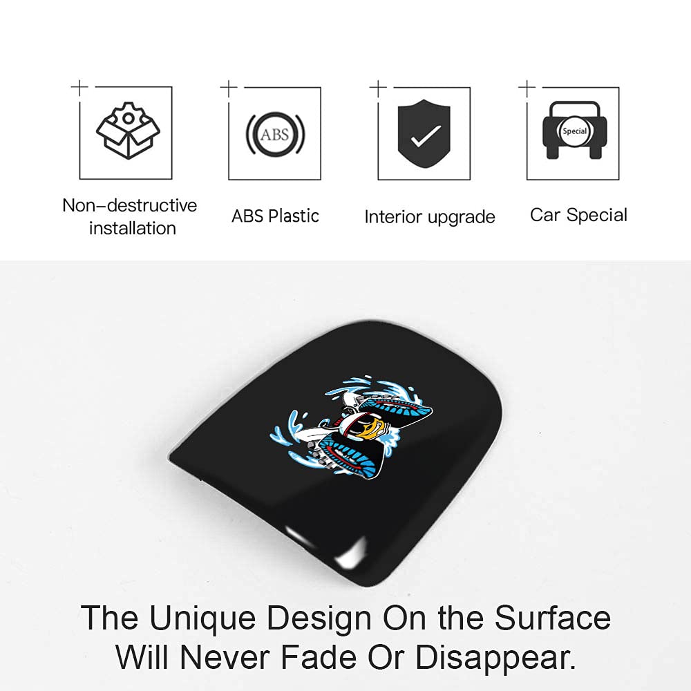 TOOLEPIC Gear Shift Knob Trim Cover for Dodge 2015-2024, ABS Plastic, Jet Black, Unique Scat Style, Model TE-018
