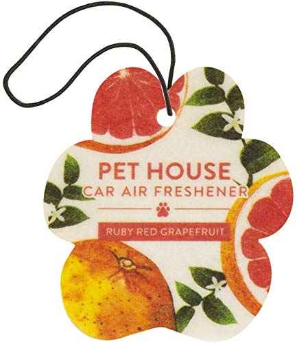 One Fur All Pet House Car Air Freshener - Fresh Citrus/Ruby Red Grapefruit Pack Of 4 - Non-Toxic Car Air Freshener - Pet-Friendl