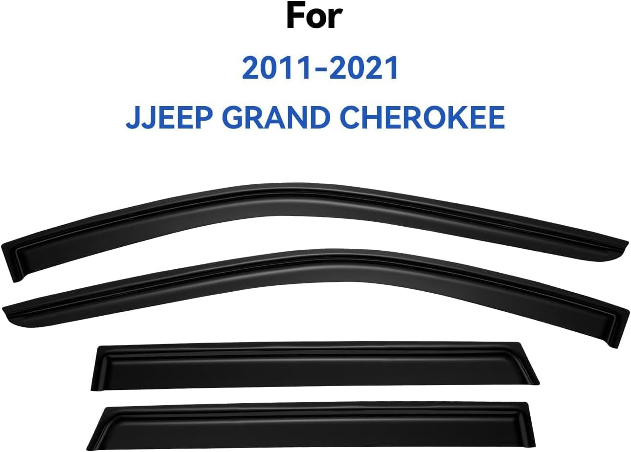 Window Visors Rain Guards Shield for 2011-2021 Jeep Grand Cherokee, Out-Channel Window Vent Wind Deflectors Visors Shades for 11