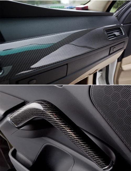 OQSNCV 5D Glossy Carbon Fiber Vinyl Film Wrap - 12x60in Black Car Interior/Exterior Stickers