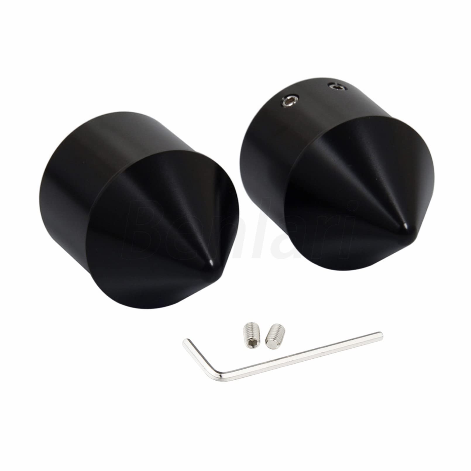 Benlari Black Front Axle Nut Covers Spike Axle Caps Compatible For Harley Touring Softail Sportster Dyna Street Glide Road King